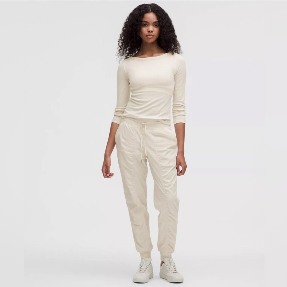 Lululemon Dance Studio Mid-Rise Lined Jogger Full Length White Opal Size 8